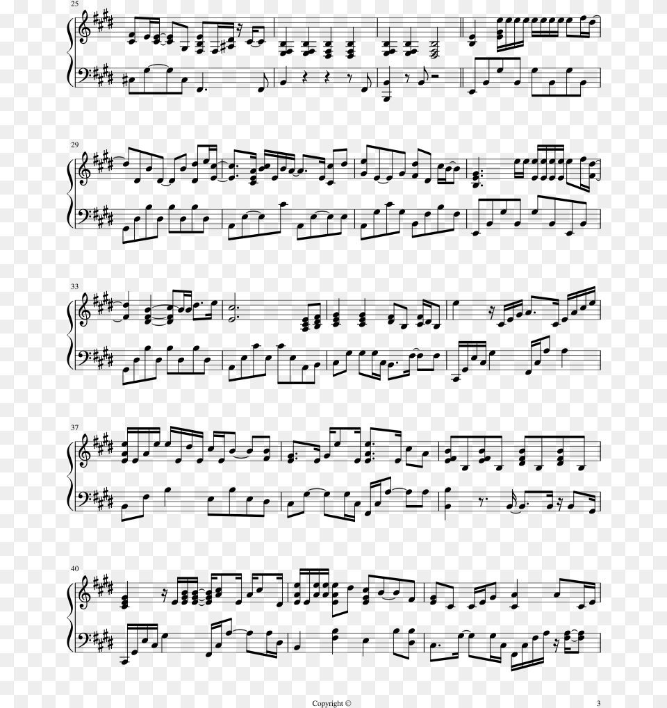 Your Reality Piano Sheet Music, Gray Png