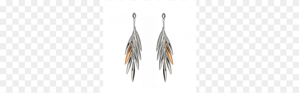 Your Sterling Silver Amp Rose Gold Feather Drop Earrings, Accessories, Earring, Jewelry Free Png Download