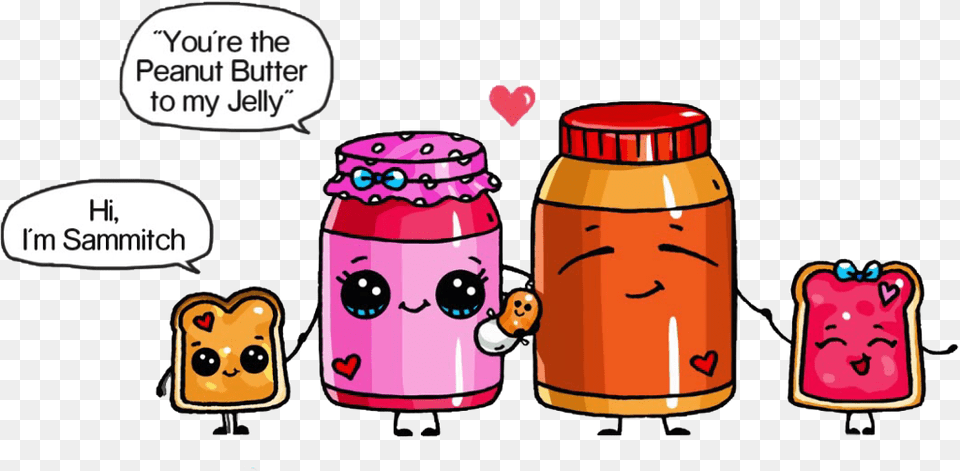 Your The Peanut Butter To My Jelly Cute Peanut Butter And Jelly Sandwich, Jar, Face, Head, Person Png