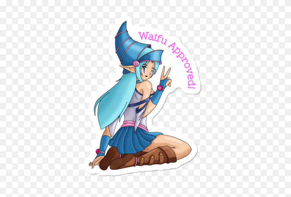 Youre Waifu Approved Sticker, Publication, Book, Comics, Person Png Image