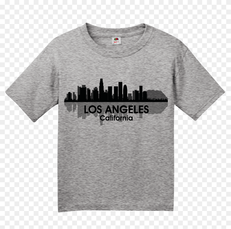 Youth Grey Los Angeles Ca City Skyline Los Angeles Skyline City Silhouette Vinyl Wall Art, Clothing, T-shirt, Shirt Png