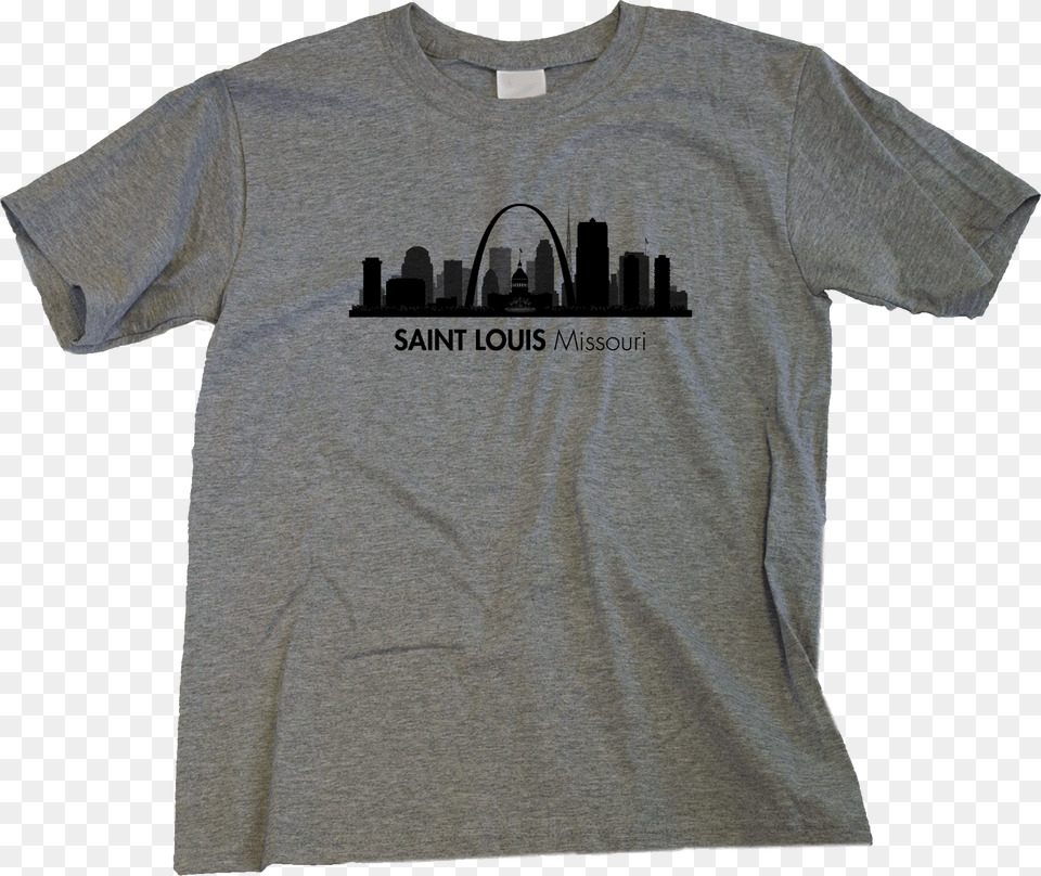Youth Grey Skyline Of Saint Louis Missouri Skyline, Clothing, T-shirt, Shirt Free Transparent Png