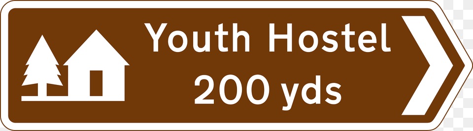 Youth Hostel 200 Yards In The Direction Indicated Clipart, Sign, Symbol, Road Sign Free Png