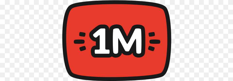 Youtube 1m Million Views Red Button Icon Of Youtuber 1k Views On Youtube, Sticker, Logo, Food, Ketchup Free Png