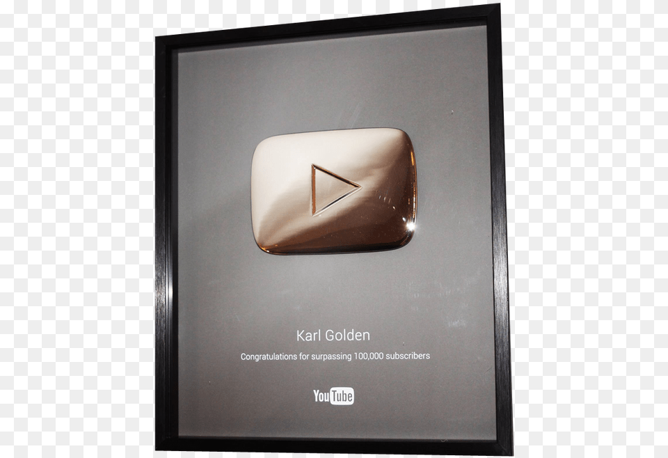 Youtube Award Plaque For Reaching Over Subscribers Youtube Plaque, Electrical Device, Switch Png