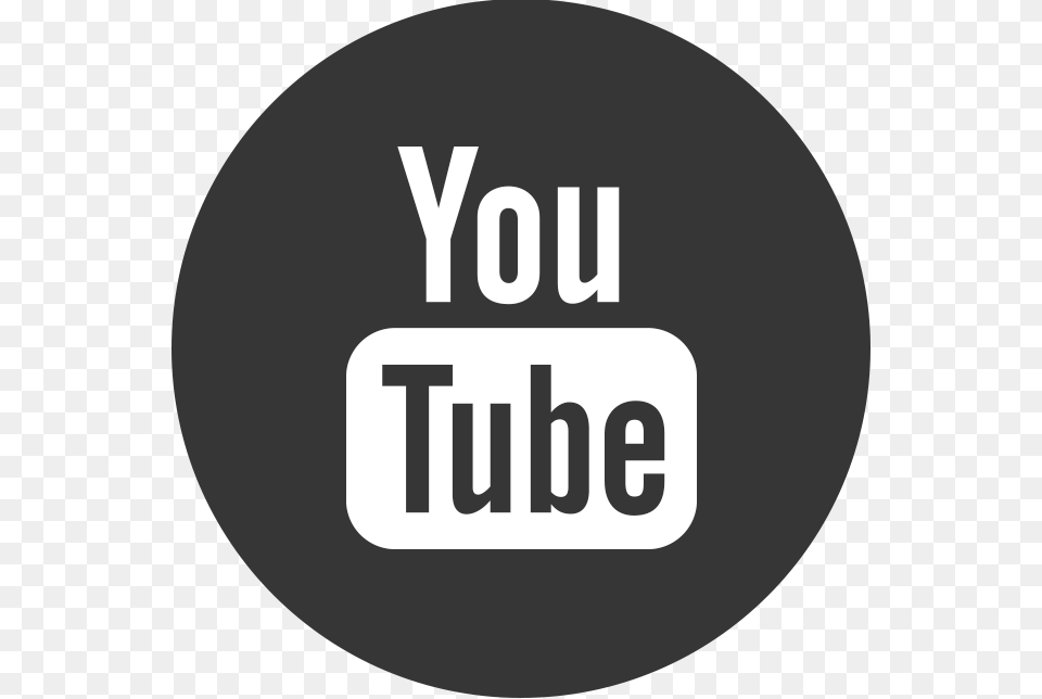 Youtube Icon Black Circle Youtube Logo Black, Text, Cutlery Png Image