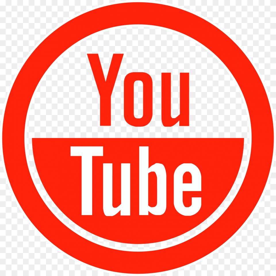 Youtube Icon Red Circle Download, Logo, Road Sign, Sign, Symbol Free Transparent Png