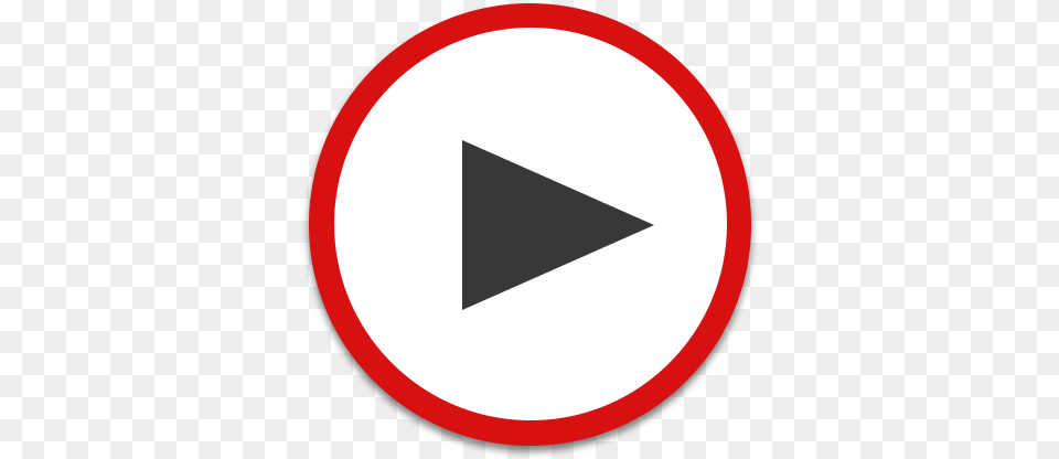 Youtube Icon Round Logo For Youtube, Sign, Symbol, Triangle, Road Sign Free Png Download