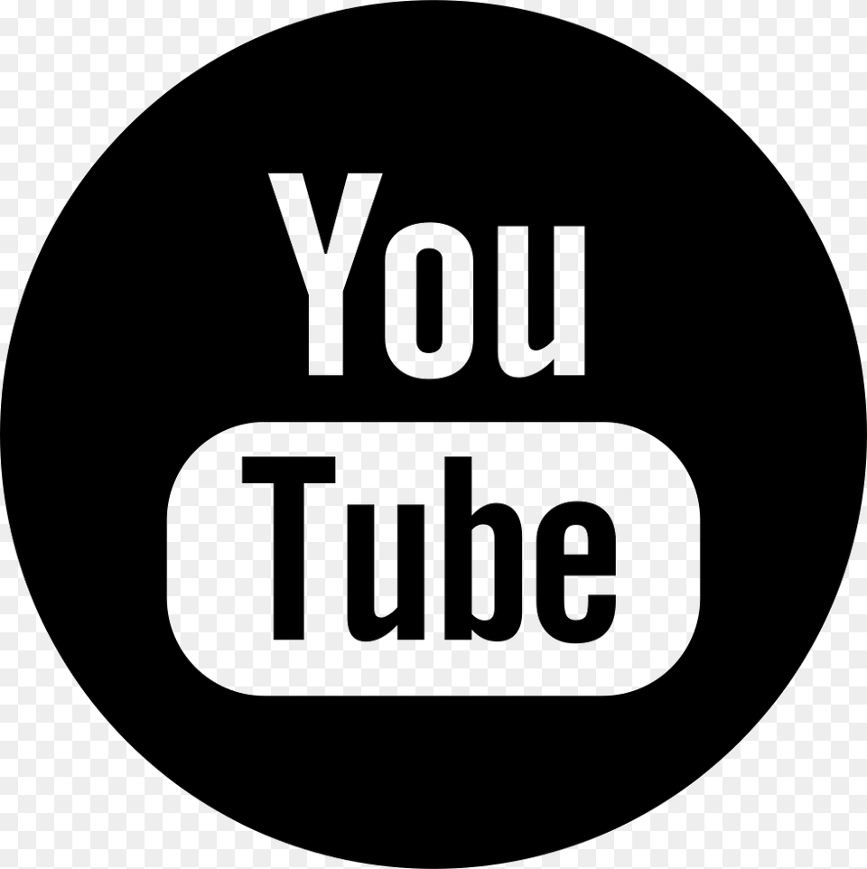Youtube Icon Youtube Black, Logo, Sticker, Disk, Text Png Image