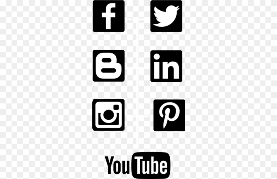 Youtube Instagram Facebook Logo Black Background, Symbol, Text, Cross, Number Png Image