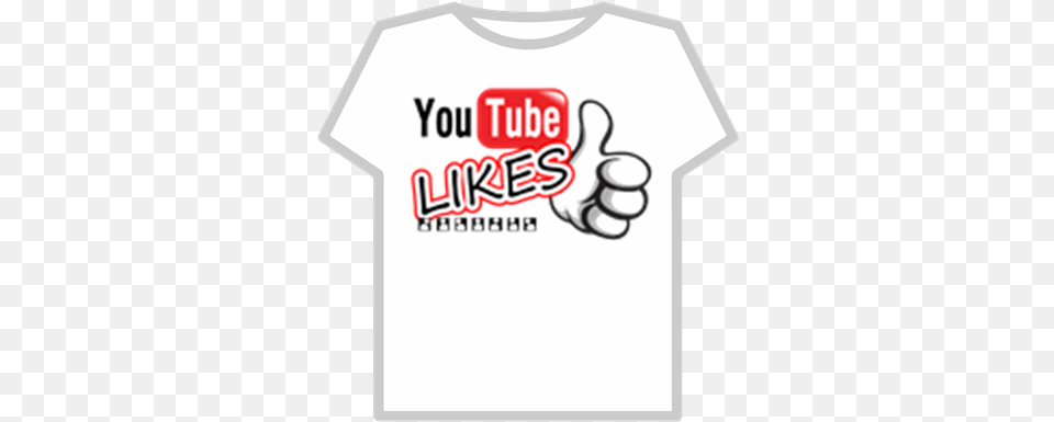 Youtube Likebuttonpng10 Roblox Graphic Design, Clothing, T-shirt, Body Part, Hand Png