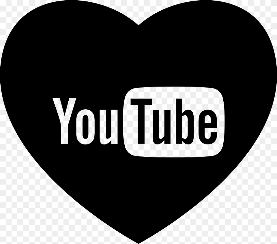 Youtube Logo Black, Stencil, Heart, Disk Free Png