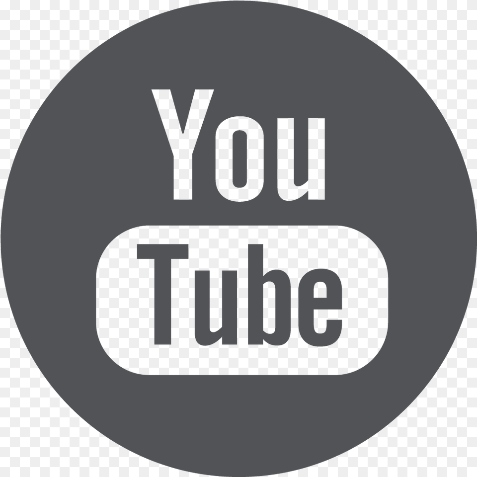 Youtube Logo Grey Round, Disk, Sticker, Text Free Transparent Png