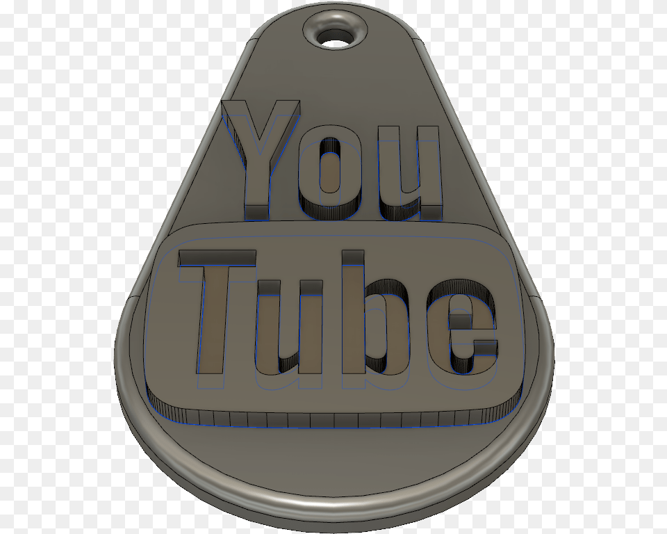 Youtube Logo Key Fob By Polwhistle Thingiverse Emblem, Badge, Symbol, Disk Free Png Download