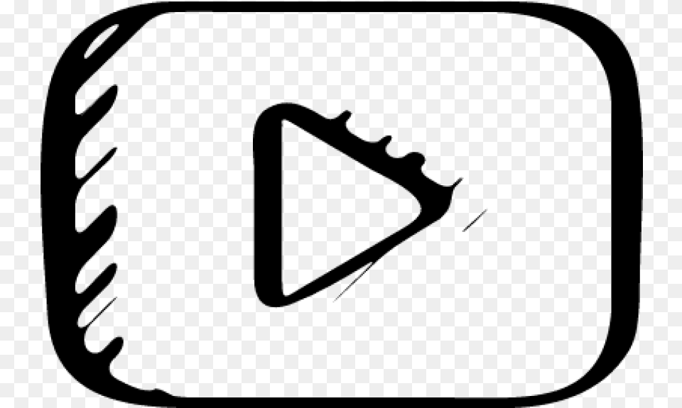 Youtube Logo Sketch Images Background Youtube Logo Art, Gray Free Transparent Png