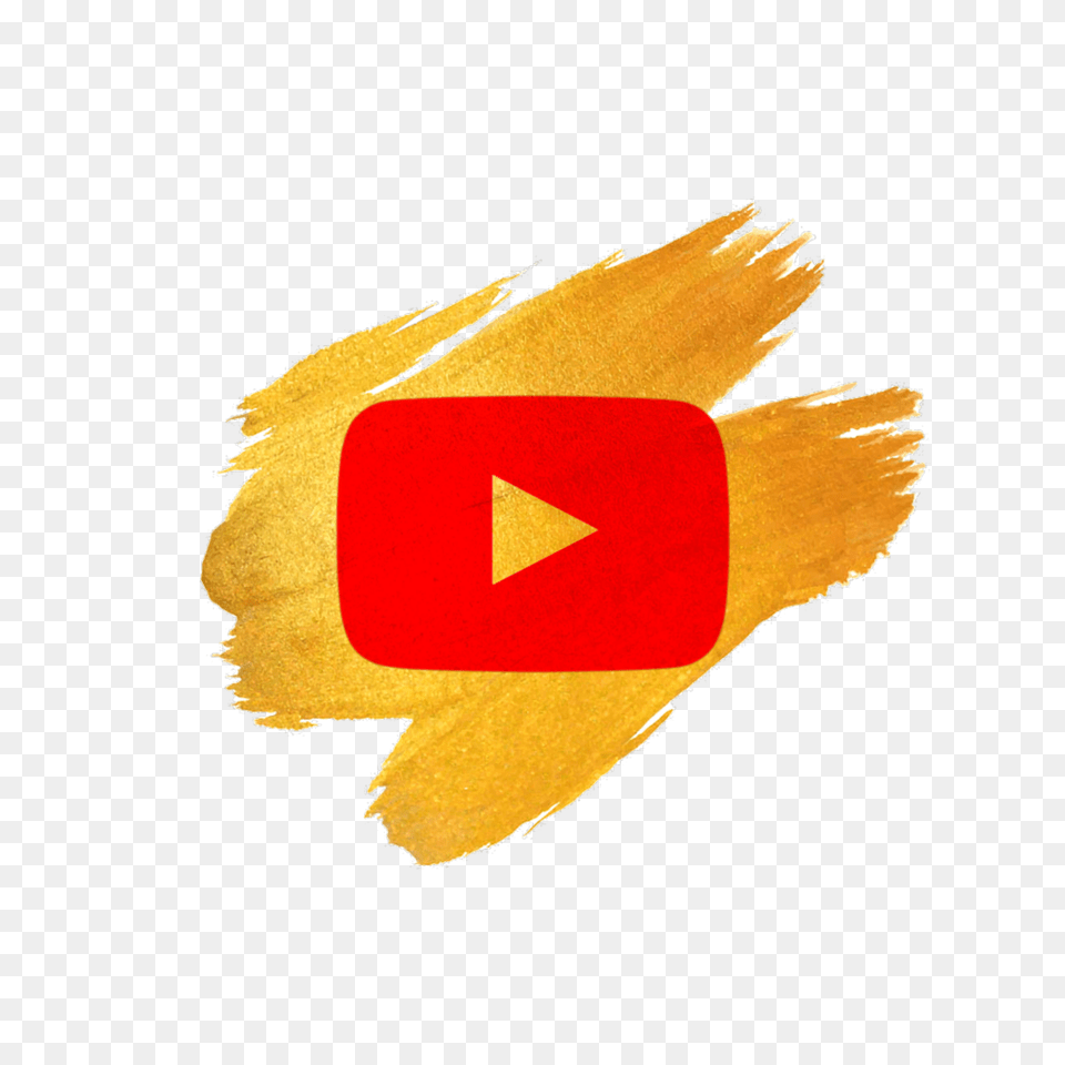 Youtube Logo Watermark Youtuber New Gold Paint Circle, Leaf, Plant, Animal, Bird Free Png