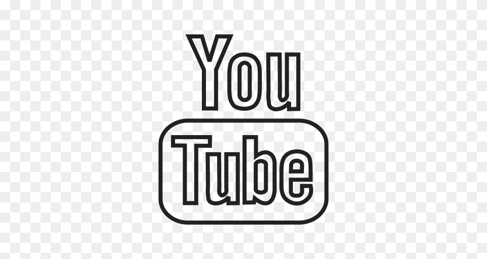 Youtube Outline Icon, Logo, Text Free Png