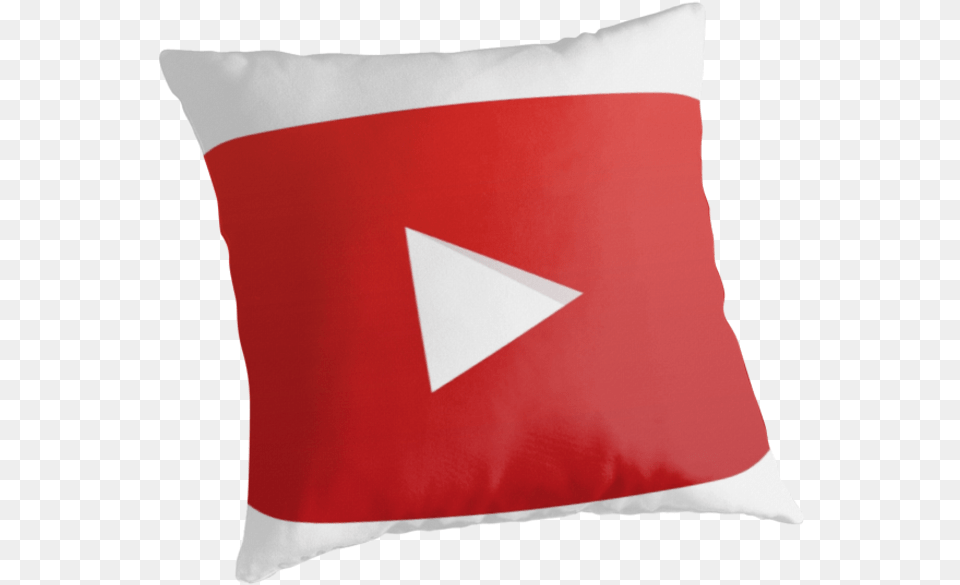 Youtube Play Button Emoji Red Throw Pillow, Cushion, Flag, Home Decor Png Image