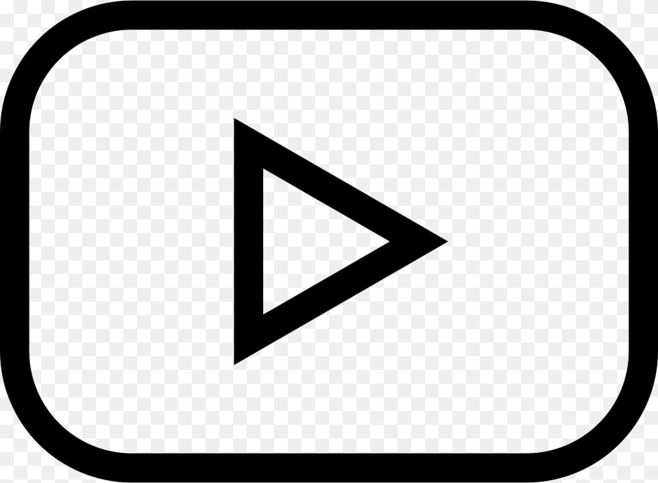 Youtube Play Button Outlined Social Symbol Icon, Triangle, Blackboard, Smoke Pipe Png
