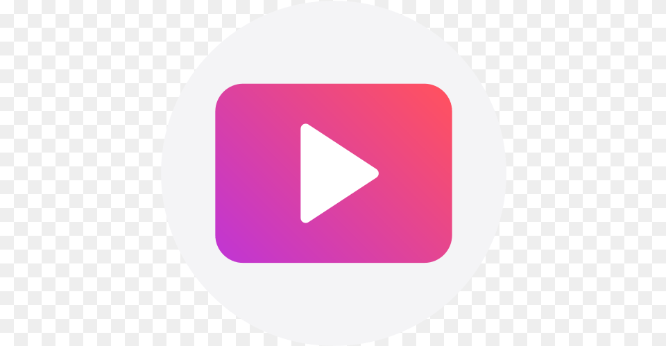 Youtube Play Logo Free Icon Of Social Youtube Icon Pink, Triangle, Disk Png Image