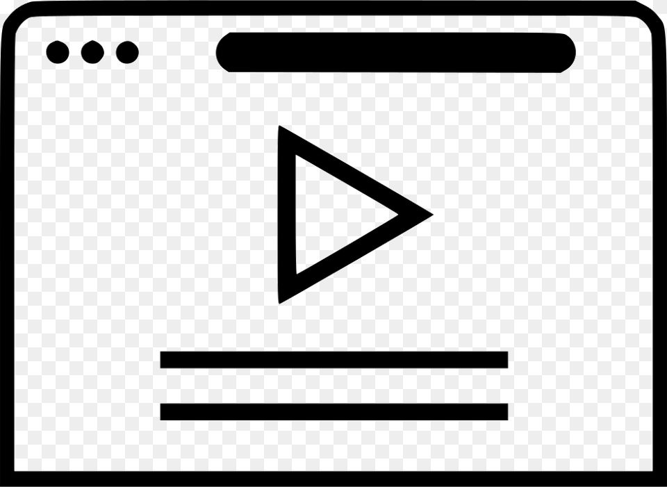 Youtube Play Video Wireframes Web Svg Icon Web Banner Icon, Triangle Free Png Download