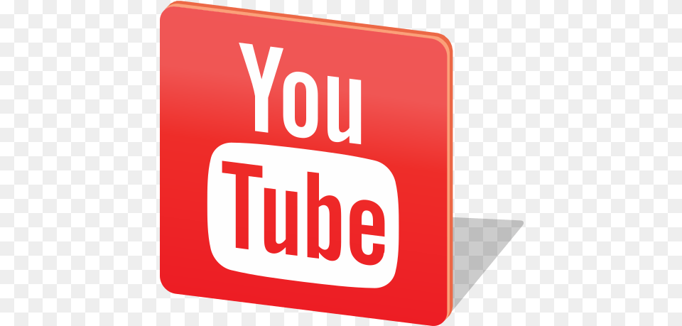 Youtube Social Media Logo Icon Of Logo Youtube 3d, Sign, Symbol, First Aid, Road Sign Free Png Download