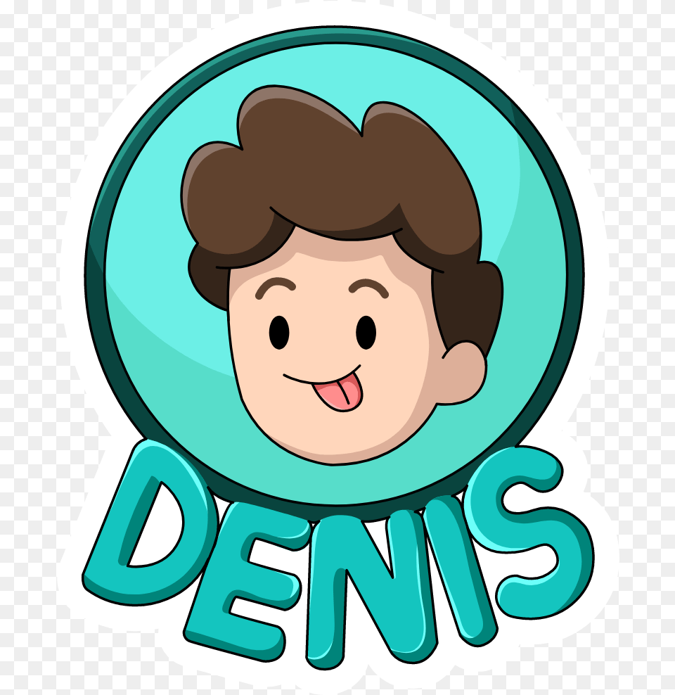 Youtuber Denis Logo Sticker Happy, Face, Head, Person, Baby Png Image