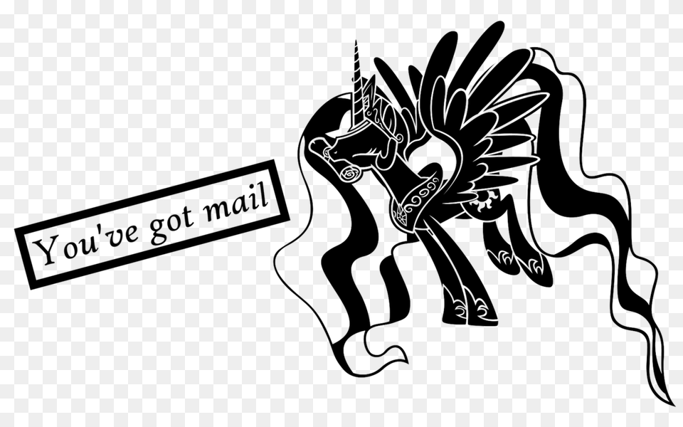 Youve Got Mail Black, Gray Png Image