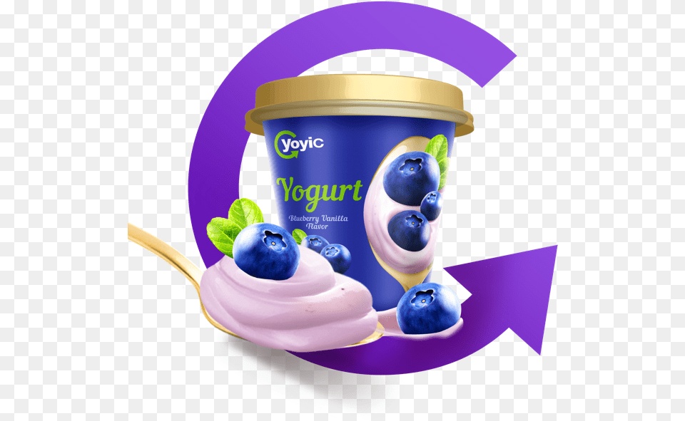 Yoyic Dessert Yogurt Blueberry Vanilla Frutti Di Bosco, Berry, Produce, Plant, Fruit Free Png Download