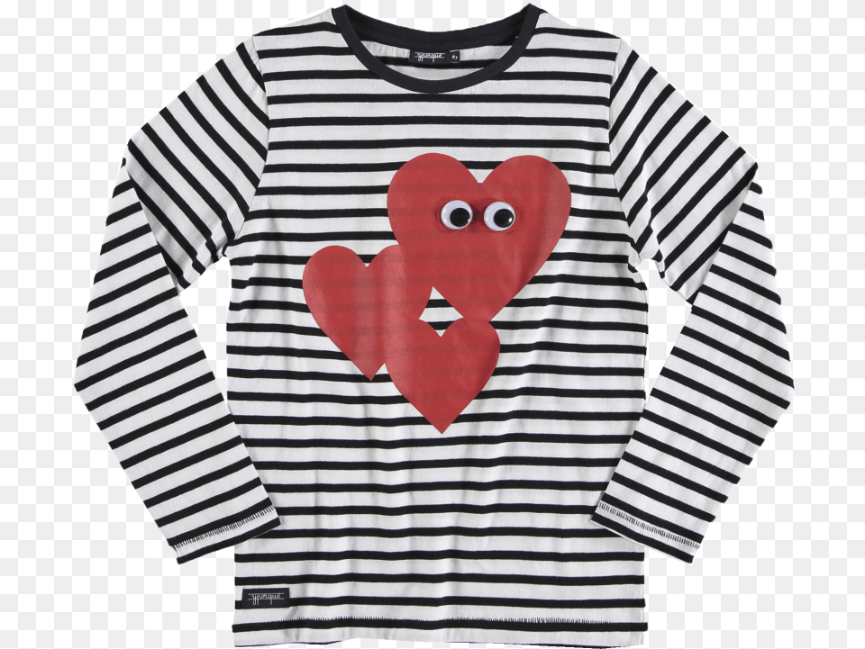Yporqu Heart Eyes Striped Tee Ovo Striped Long Sleeve, Clothing, Long Sleeve, Shirt, T-shirt Png