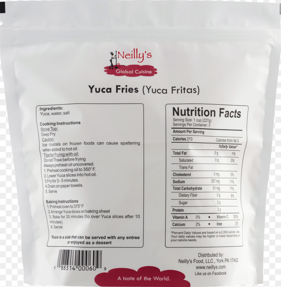 Yuca Fries 16 Oz Pouch, Text, White Board, Powder, Document Png Image