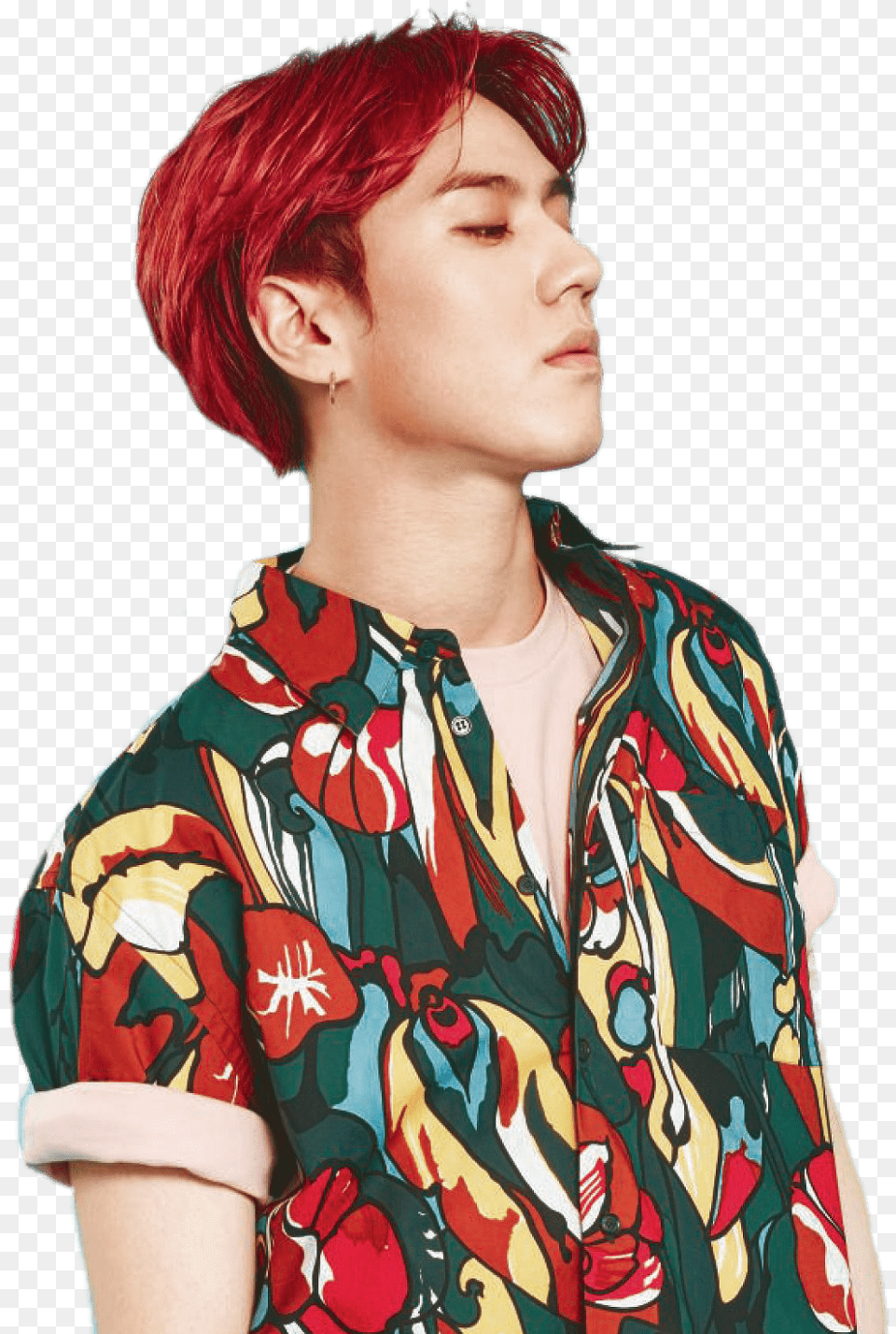 Yugyeom Flower Print Yugyeom, Person, Face, Head, Body Part Free Transparent Png