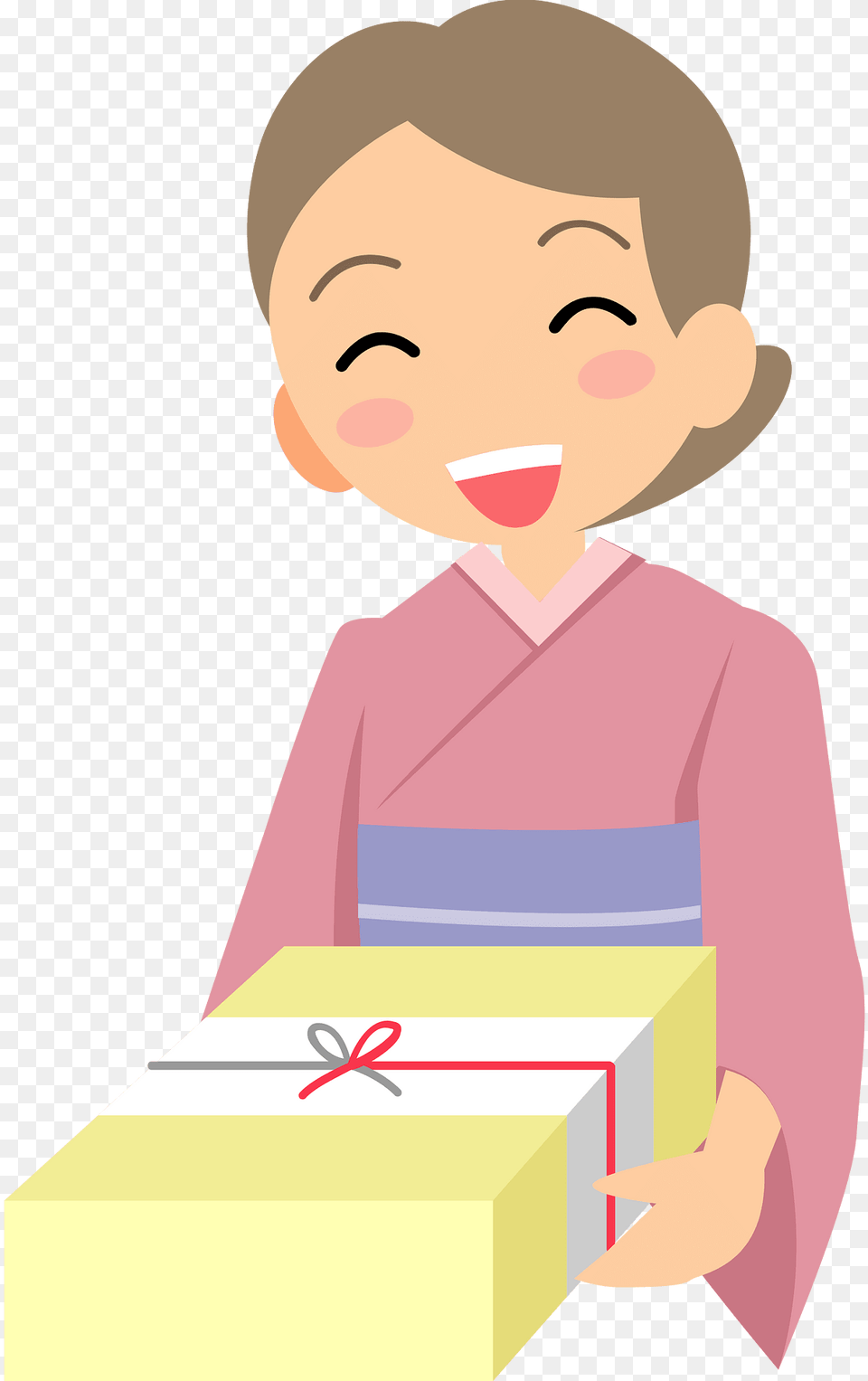 Yukata Woman Gift Clipart, Box, Baby, Person, Carton Png