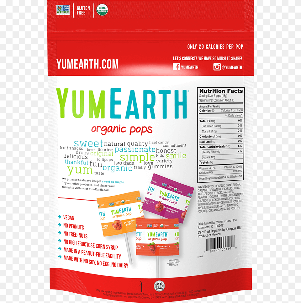 Yumearth Organic Pop Calories, Advertisement, Poster Png