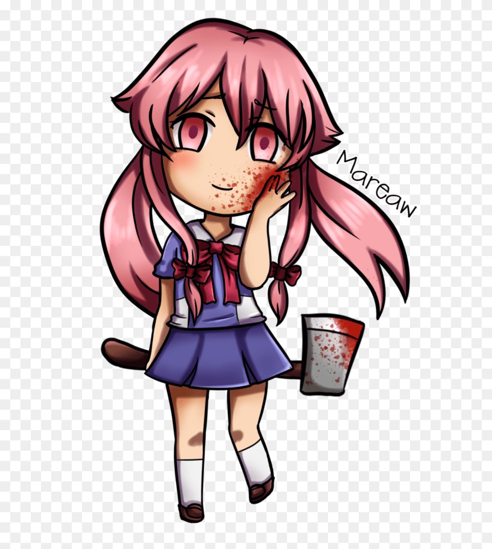 Yuno Gasai Chibi, Book, Comics, Publication, Manga Png Image