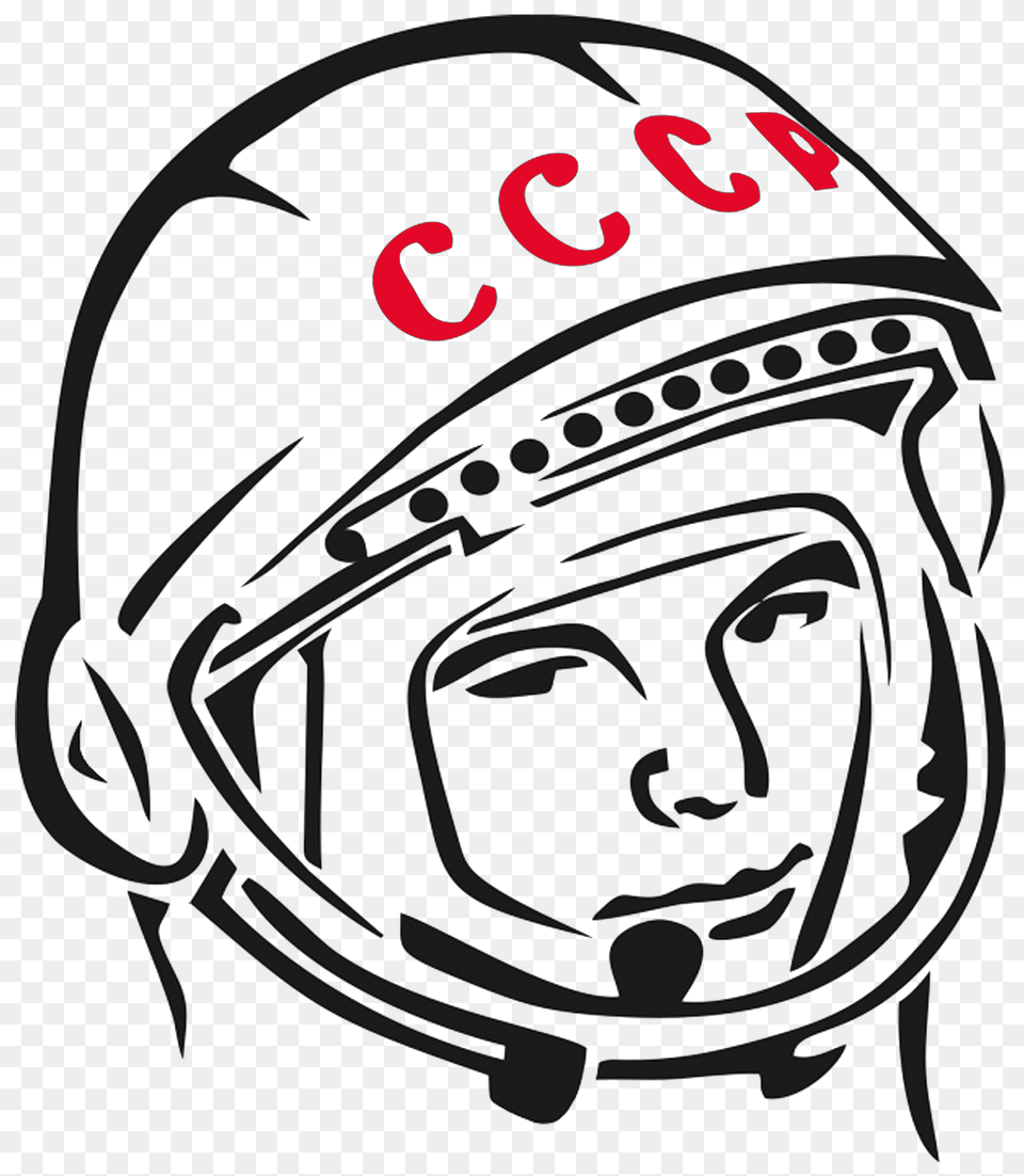 Yuri Gagarin, Crash Helmet, Helmet, Stencil, Face Free Png Download