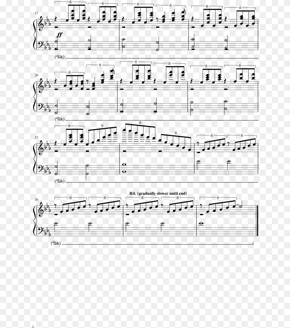 Yuri On Ice Sheet Music Composed By Taru Omebayashi Partition De Musique Piano, Gray Free Transparent Png