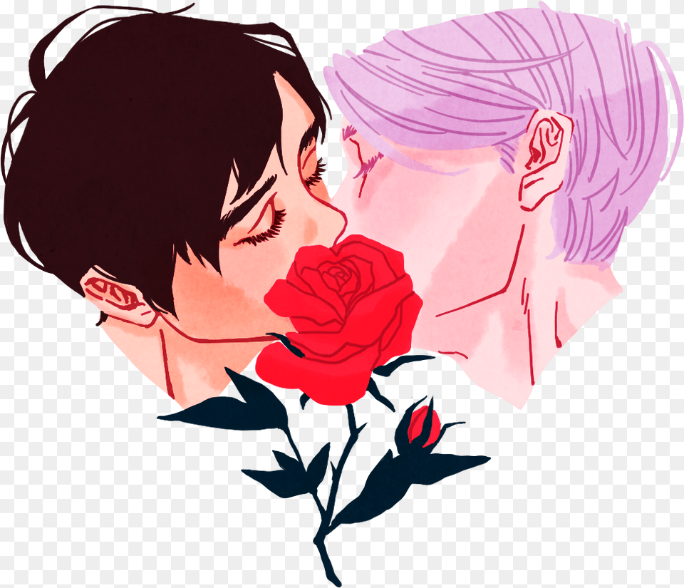 Yuri On Ice Victor X Yuri Transparent, Rose, Book, Flower, Publication Free Png Download