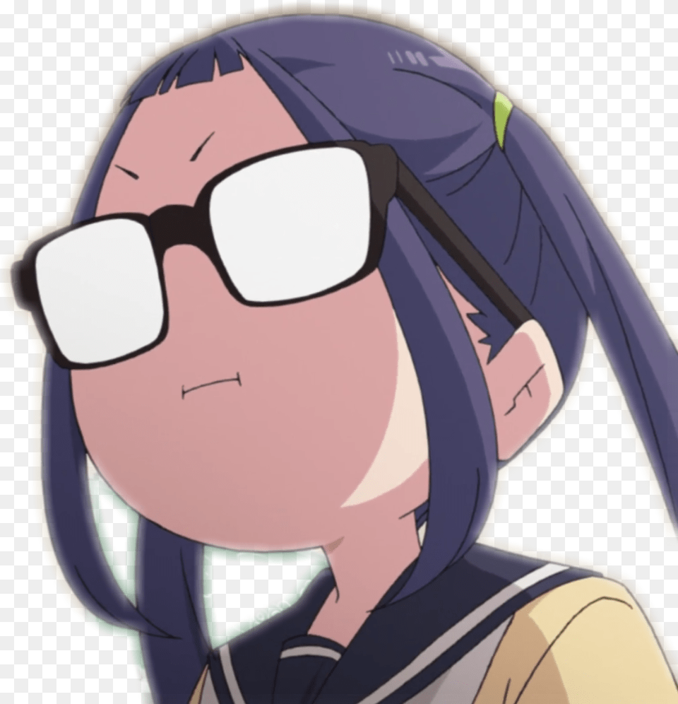 Yuru Camp Funny Face With No Background Anime, Person, Accessories, Sunglasses, Head Png Image