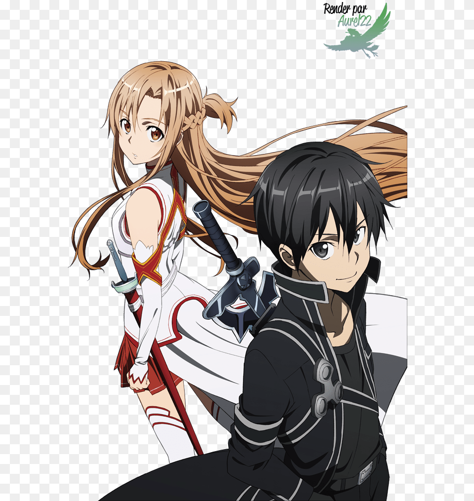 Yuuki Asuna And Kirito, Comics, Publication, Book, Anime Png Image