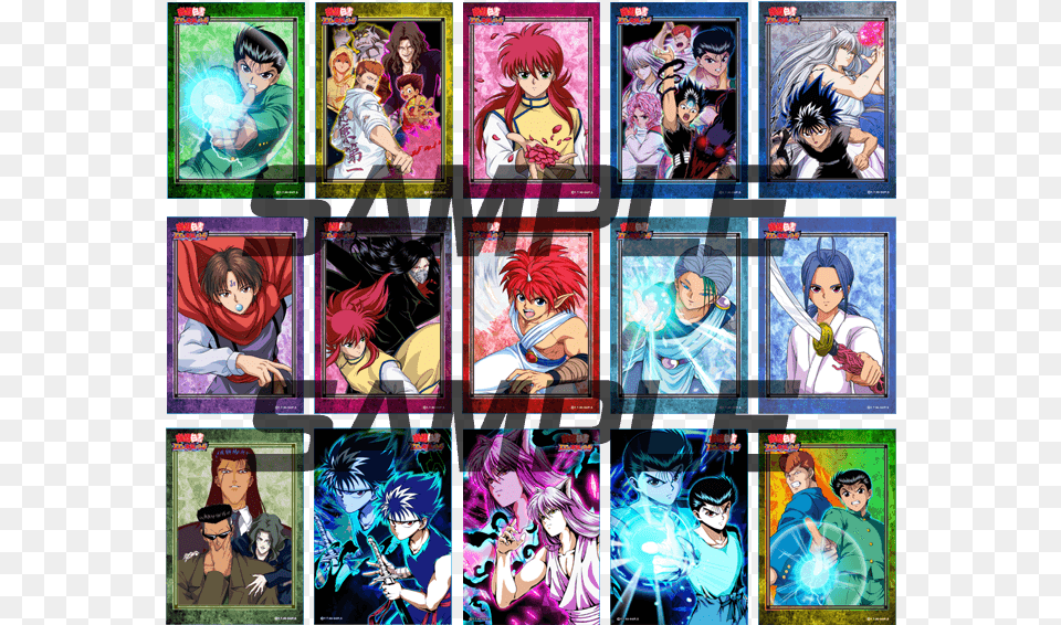 Yuyuhakusho 100 Maji Battle Trading Snapshot Set Collage, Publication, Book, Comics, Adult Png Image