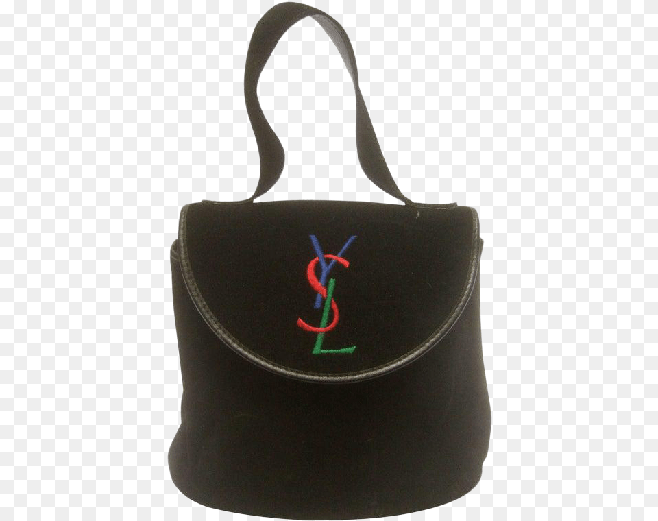 Yves Saint Laurent Chic Black Suede Ysl Embroidered Handbag C 1990s Shoulder Bag, Accessories, Purse Free Transparent Png