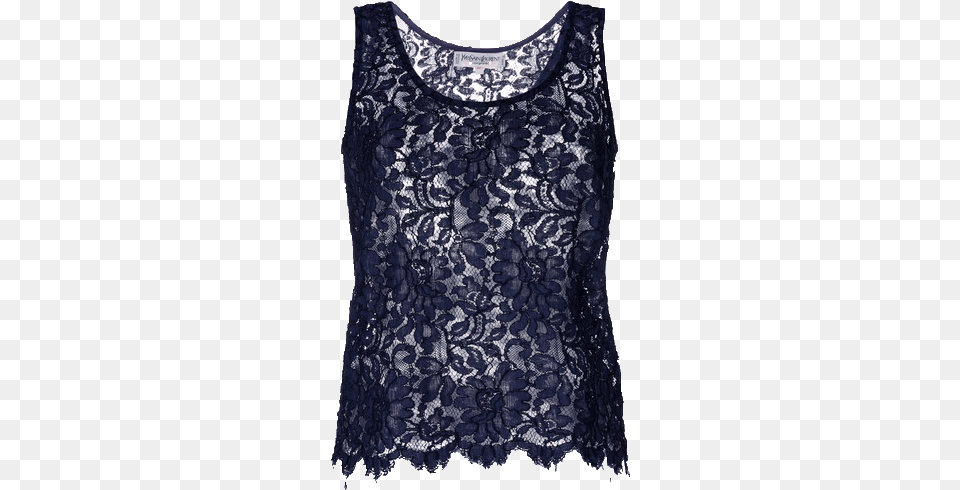 Yves Saint Laurent Vintage Lace Tank Top Shirt, Blouse, Clothing Png Image