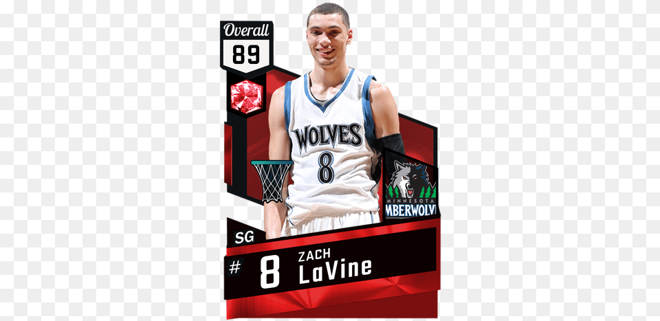 Zach Lavine Ruby Card Minnesota Timberwolves Bean Bag Chair, Advertisement, Poster, Person, Male Free Png Download