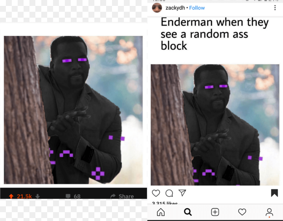 Zackydh Follow Enderman When They See A Random Ass Enderman Sees A Random Block, Jacket, Clothing, Coat, Adult Free Png Download