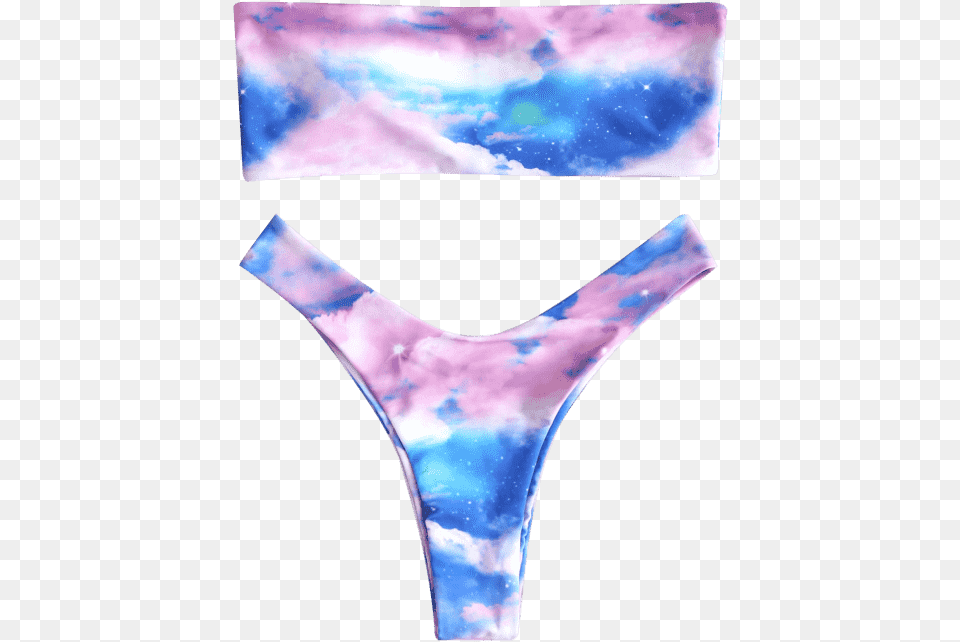 Zaful Starry Sky Bandeau Bikini Set Swimsuit, Clothing, Lingerie, Panties, Underwear Free Png