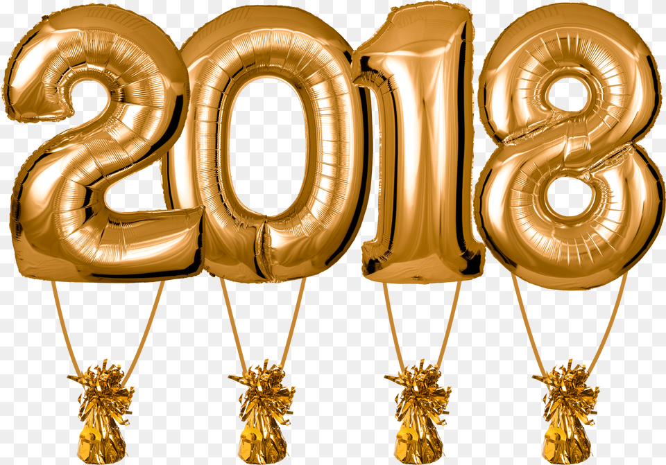 Zahlenballons 2018 Gold Inkl 2018 Balloons Png Image