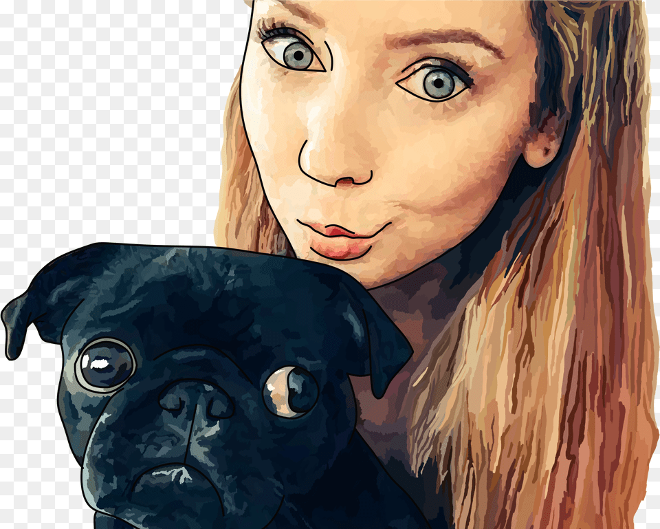 Zalfie And Nala Pug, Adult, Person, Woman, Female Free Png Download