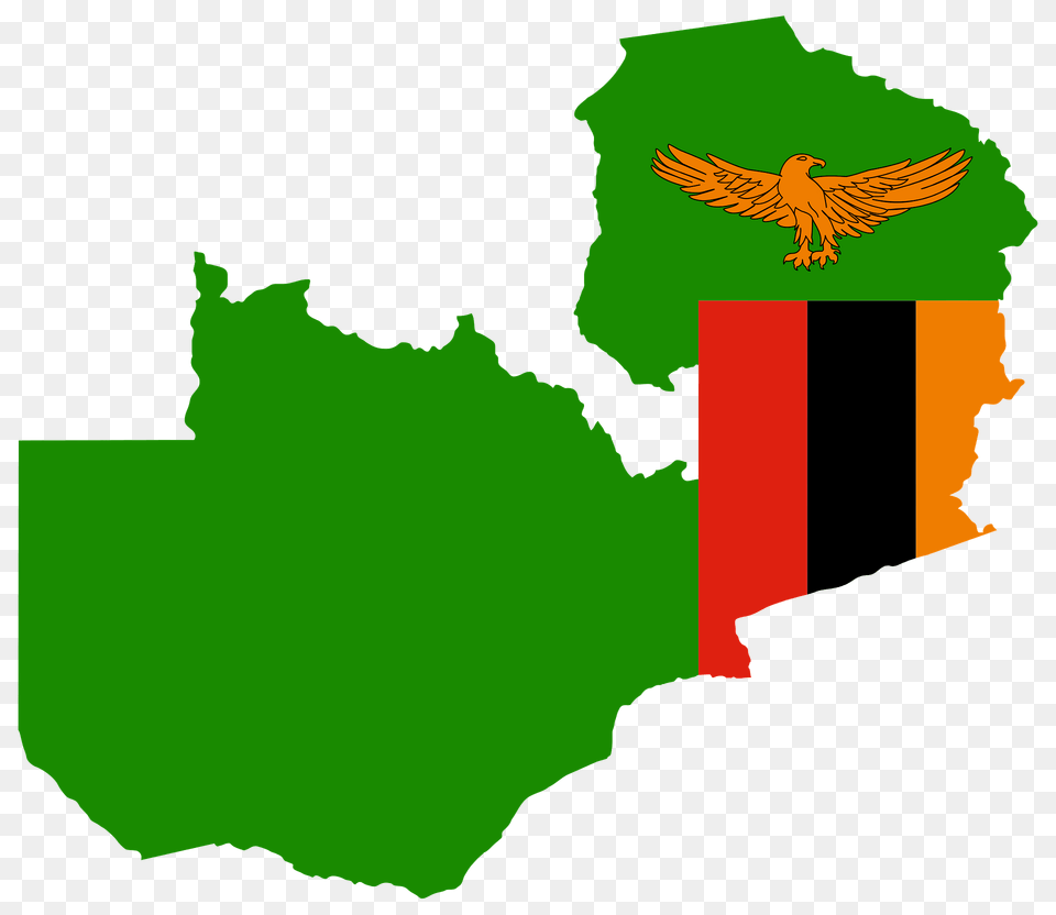 Zambia Flag Map Clipart, Animal, Bird Png