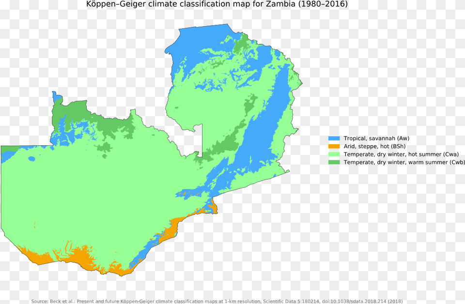 Zambia S Koppen Geiger Map Present Day Atlas, Chart, Plot, Nature, Land Free Transparent Png
